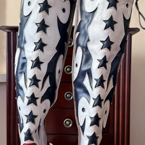 RARE: Jeffrey Campbell Starwood Red White and Blue Cowgirl Boots